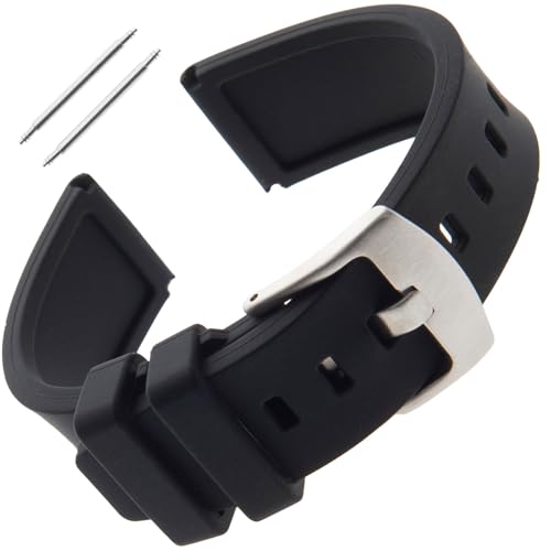 Gilden Unisex-Uhrenarmband SI60, Silikon, konisch, 20 mm, Schwarz Gilden Unisex-Uhrenarmband SI60, Silikon, konisch, 20 mm, Schwarz von Gilden