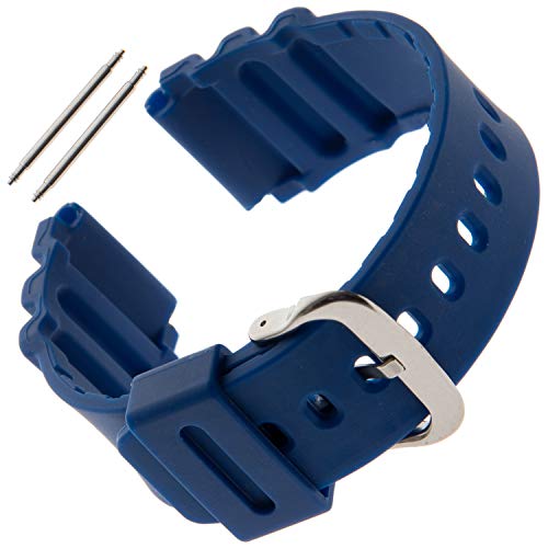 Gilden for Casio/Seiko Uhrenarmband, 22 mm lang, Polyurethan, 017275-7 22mm End Width, Long blau Gilden for Casio/Seiko Uhrenarmband, 22 mm lang, Polyurethan, 017275-7 22mm End Width, Long blau von Gilden