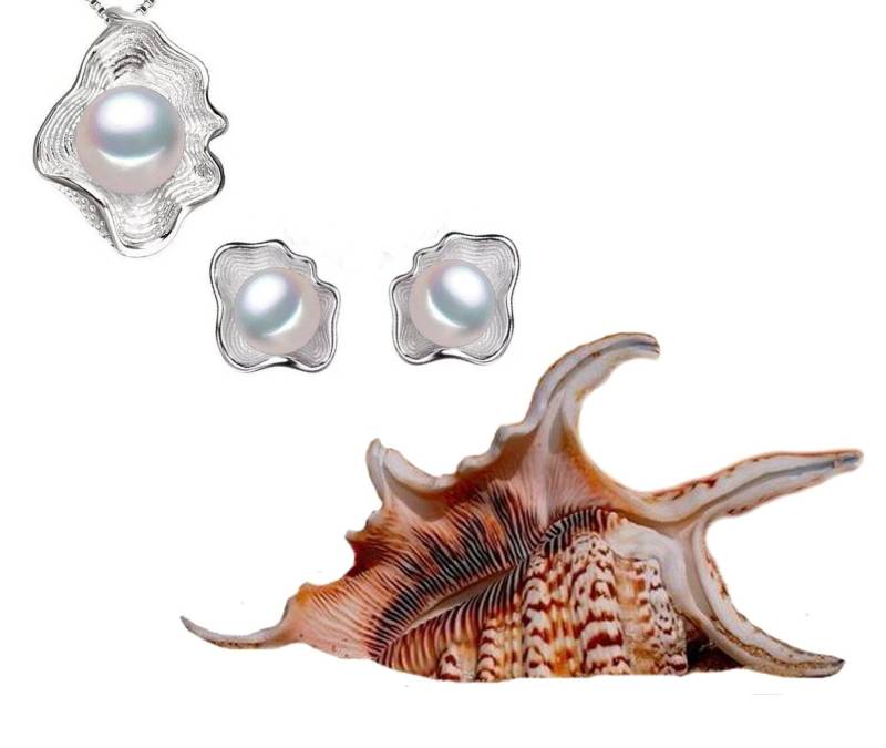 925 Süßwasserperlenkette, Glücksbringer, Süßwasserperlenschmuck, Weiß Oder Schwarz von GillWellsCreations