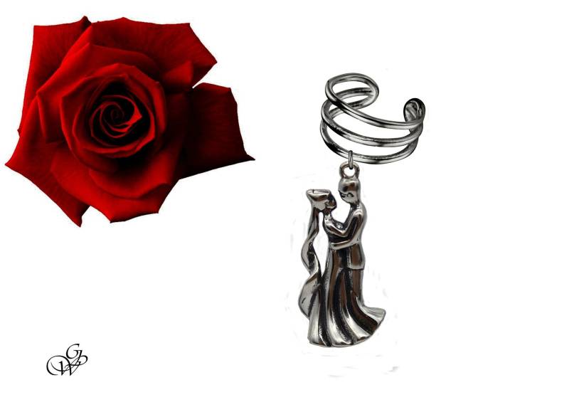 Earcuff Liebespaar Tanzen, 925 Silber von GillWellsCreations