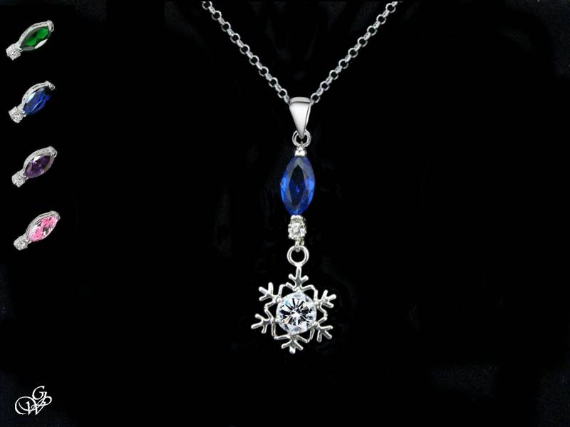 Frozen Eiskönigin Kristall Halsketteeiskristall Schneeflocke Anhänger Marquise Stern Wahl Amethyst, Saphir, Smaragd, Rosa Topas von GillWellsCreations