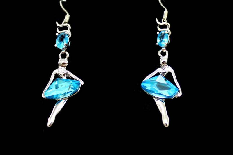 Glückliche Ohrringe Des Aquamarineeulentänzers von GillWellsCreations