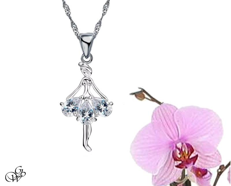 Halskette „Ballerina Mit 3 Diamanttopasen" von GillWellsCreations
