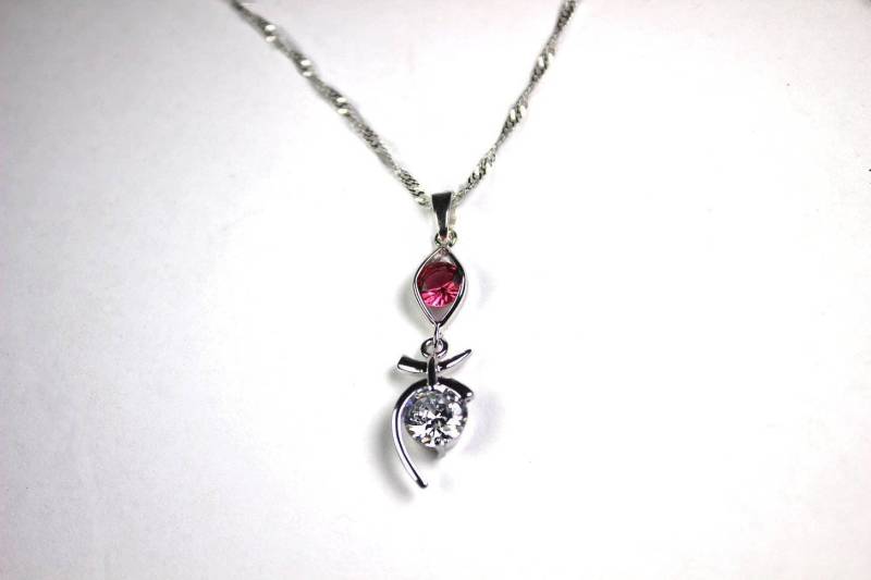 Halskette „Topasflammen Auf Rubindiamant" von GillWellsCreations