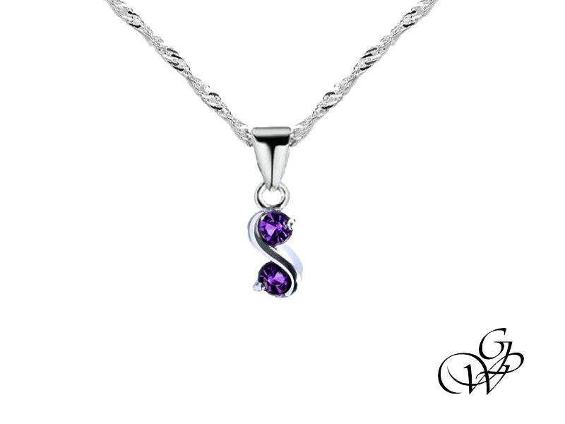 Halskette „Unendlichkeit Aus Silber Und Amethysten - Lila" 925 von GillWellsCreations