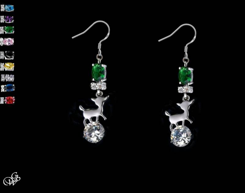 Kleine Kitzohrringe Mit Kristall, Steine Ihrer Stahl von GillWellsCreations