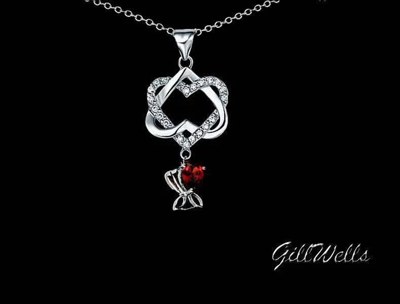 Kristall Lotus Halskette Herzen Umarmt, Juwel Liebe Verrückt, Wahl, Granat, Smaragd, Amethyst, Aquamarin, Citrin von GillWellsCreations