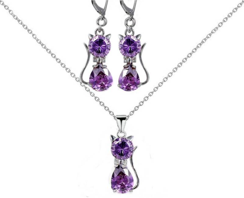 Little Amethyst Cat Set Und Andere Kristalle von GillWellsCreations