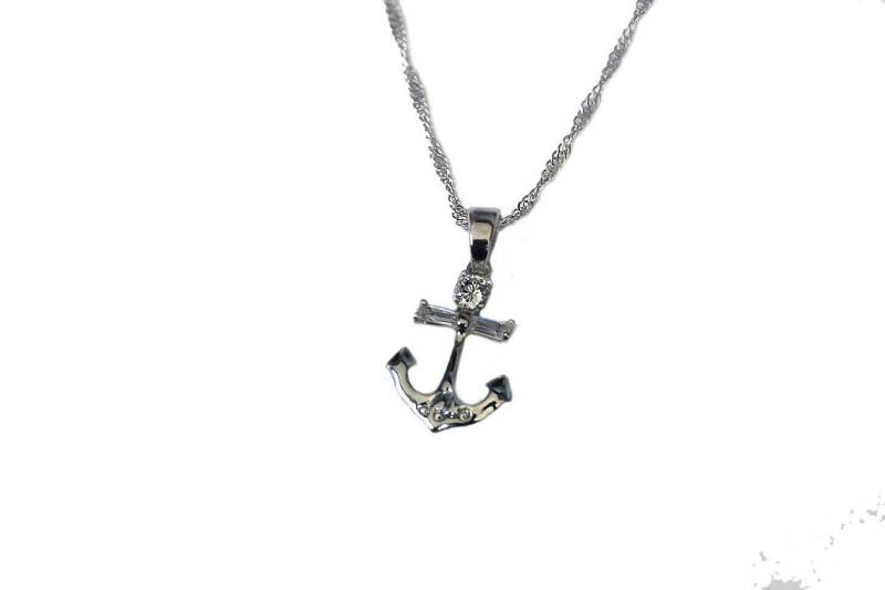 Marine Ankerhalskette Mit Diamant-Topas von GillWellsCreations