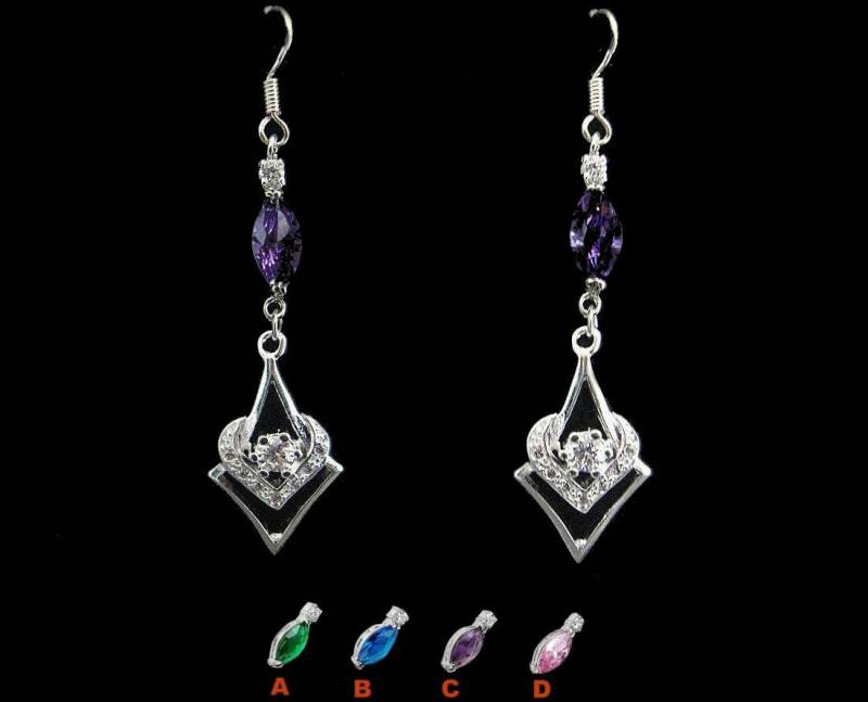 Ohrringe „Diamantherz, Auf Marquise-Amethyst" von GillWellsCreations