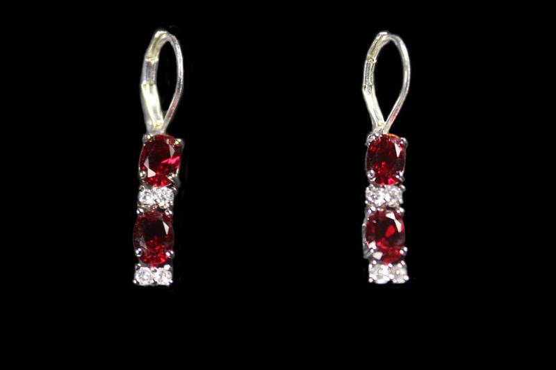 Ohrringe „Double Oval Granat Und Topas" 925 von GillWellsCreations