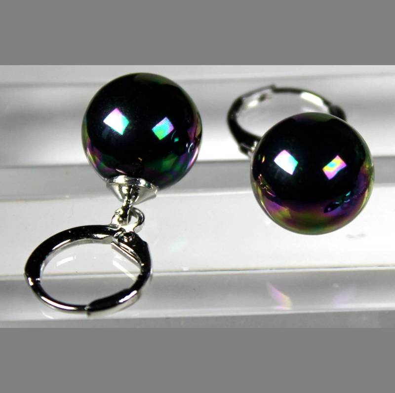 Ohrringe „Schwarze Süßwasserperle Auf Silber" von GillWellsCreations