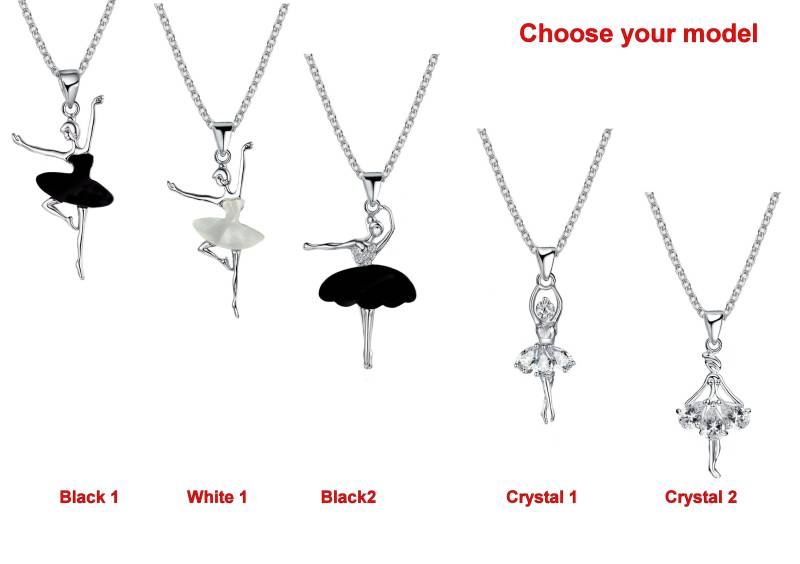 Set "Kleine Silberne Tänzerin Mit Perlmuttkleid An Einer Kette Aufgehängt" 5 Modelle Zur Auswahl, Oder Ohne Kette, Auswahl Der von GillWellsCreations