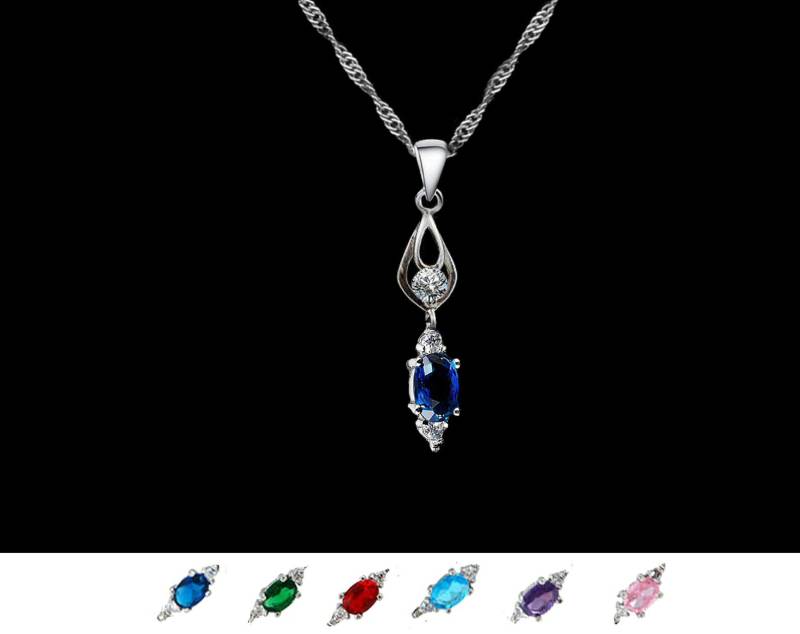 Silber Topas Halskette Mit Kristall Pfeilen, Stein Ihrer Wahl von GillWellsCreations