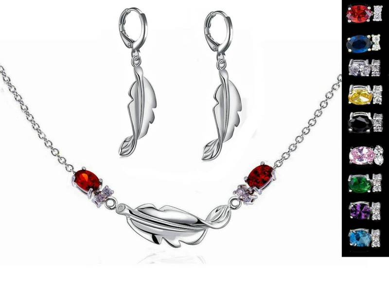 Silberne Engelsfeder Mit Doppelt Ovalem Kristall, Steinauswahl von GillWellsCreations