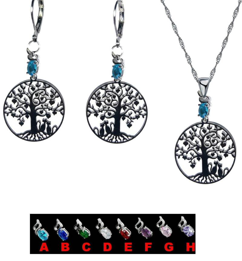 Verzierung Katzenliebesbaum Der Lebeneule, Kleinen Herzen, Des Aquamarins Und Anderer Kristalle Zur Auswahl von GillWellsCreations