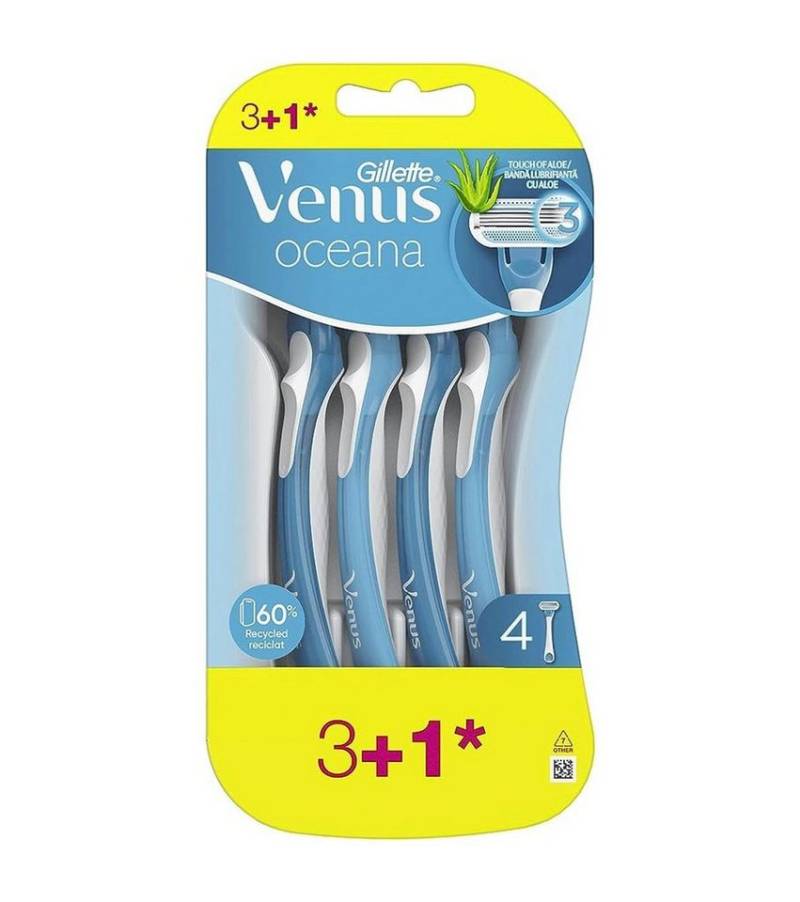 Gillette Venus Körperrasierer Oceana 3+1 Damen Einweg Körperrasierer, - 1erPack (1x4Klingen), 4-tlg. von Gillette Venus