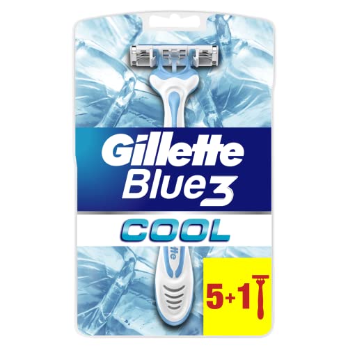 Gillette Blue3 Cool Einweg-Rasierer Für Männer, 6 Stück, Bis zu 10 Frische Rasur Ein Rasiermesser von Gillette