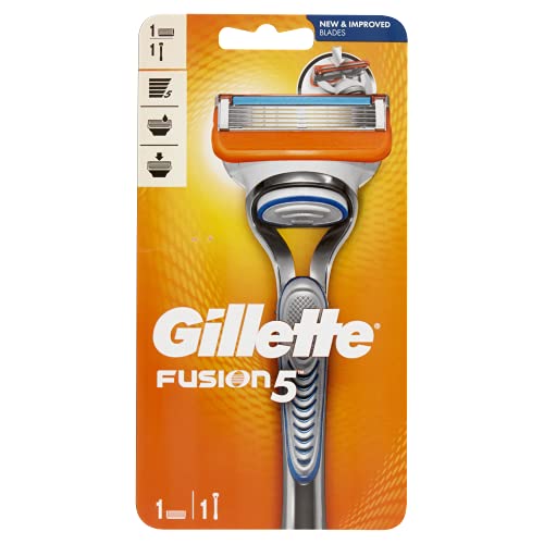 Gillette Fusion5 Rasierer für Herren, 1 Gillette Rasierer, 1 Rasierklingen-Nachfüllpackung von Gillette