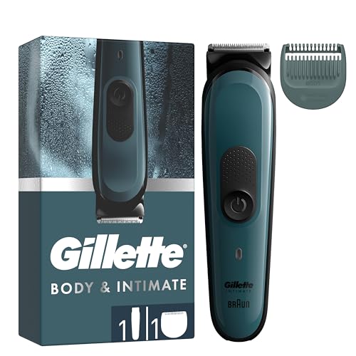 Gillette Intimate Trimmer für den Intimbereich i3, SkinFirst Intimrasierer für Männer mit lebenslang scharfen Klingen, wasserdicht, kabellos für Nass- und Trockenanwendung von Gillette