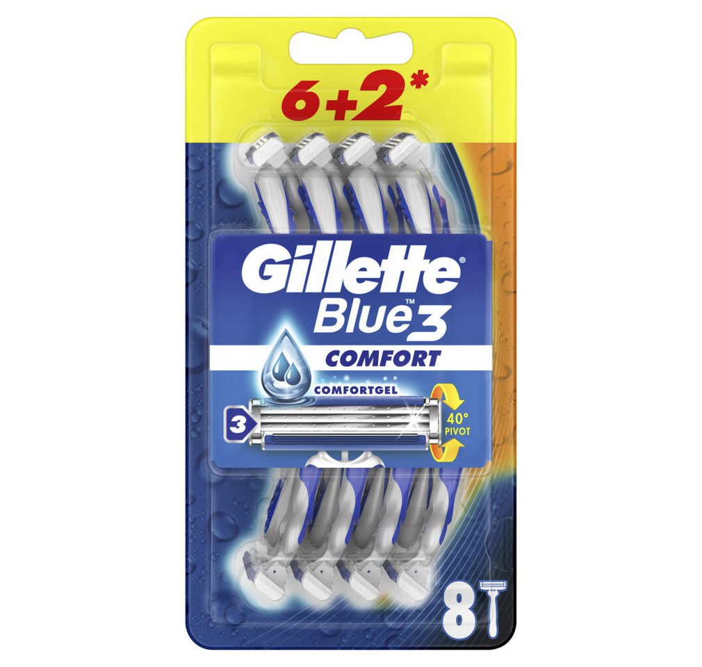 Gillette Körperrasierer Blau 3 Komfort Einwegrasierer für Männer 8tlg. von Gillette