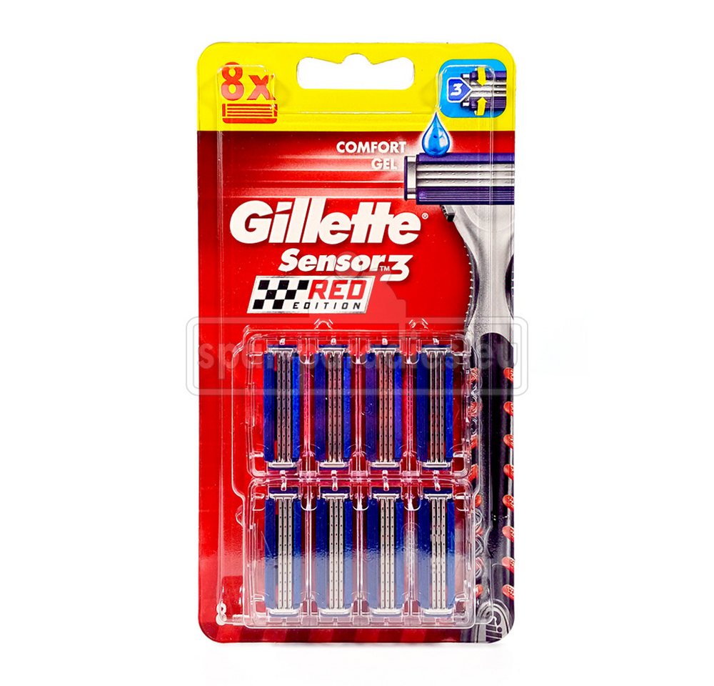 Gillette Rasierklingen Gillette Sensor 3 Red Edition Rasierklingen, 8er Pack von Gillette