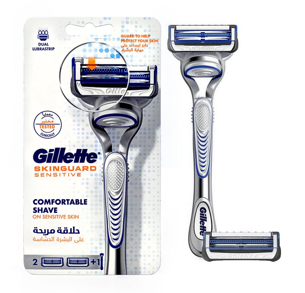 Gillette Rasierklingen Gillette SkinGuard Sensitive Rasierer + extra Rasierklinge von Gillette