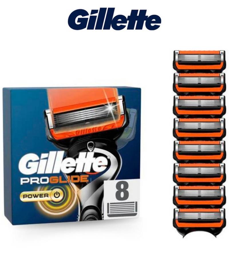 Gillette Rasierklingen ProGlide Power Rasierklingen für Rasierer, 8-tlg., Ersatzklingen für Nassrasierer Herren mit 5-fach Klinge von Gillette