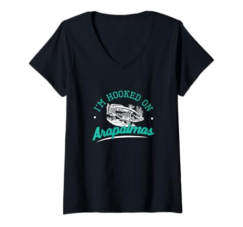 Damen Ich Bin begeistert von Arapaimas Cooler Ichthyologie für Arapaima-Liebhaber T-Shirt mit V-Ausschnitt von Gillty Arapaima Drama