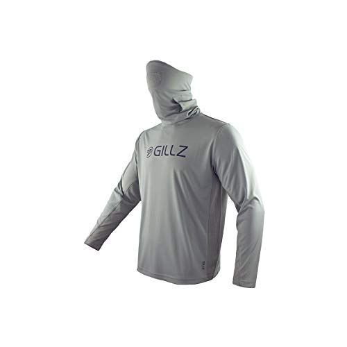 Gillz Herren Angelshirt ProStriker LS UV mit integrierter Maske - Grau - Mittel von Gillz