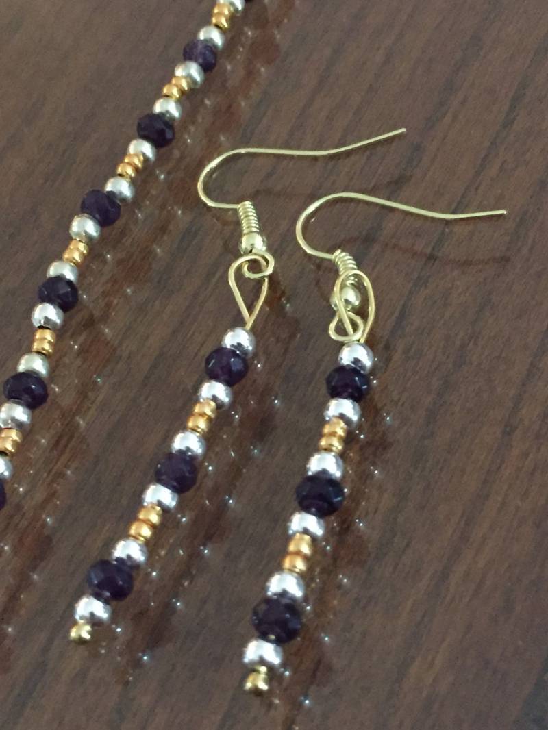 Amethyst Ohrringe Und Halskette Amethyst Ohrringe Und Halskette von GiltLilyHandicraft
