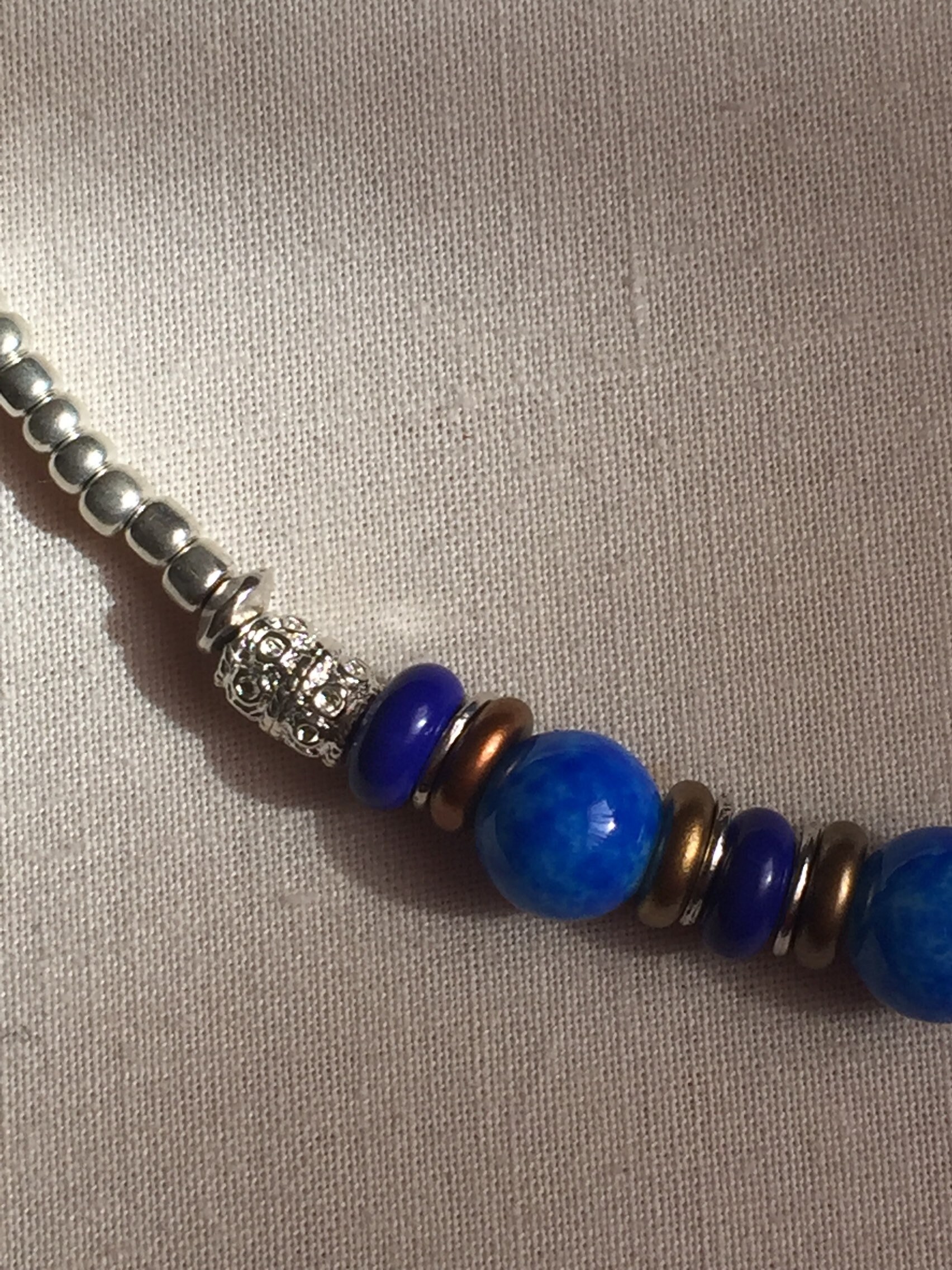Blaues Glas Halskette Blaues Glas Halskette von GiltLilyHandicraft