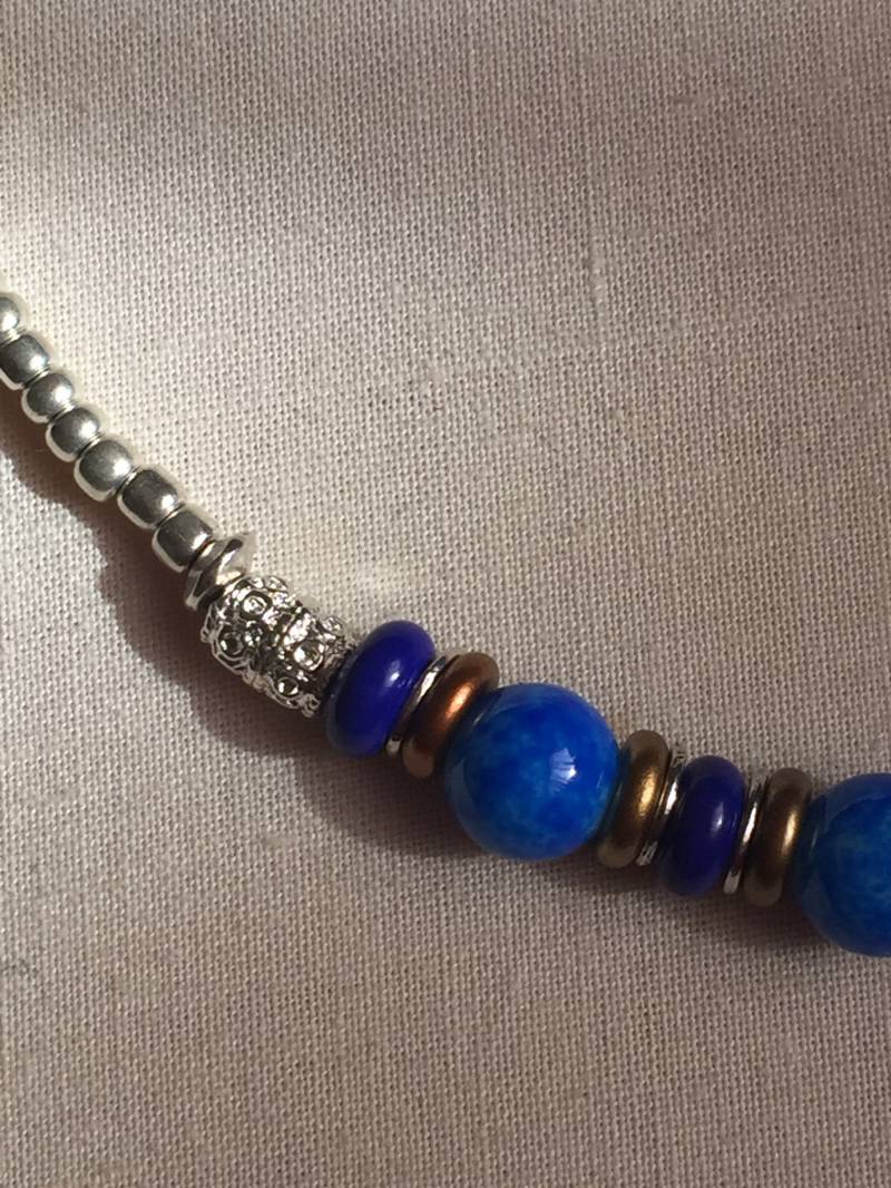 Blaues Glas Halskette Blaues Glas Halskette von GiltLilyHandicraft