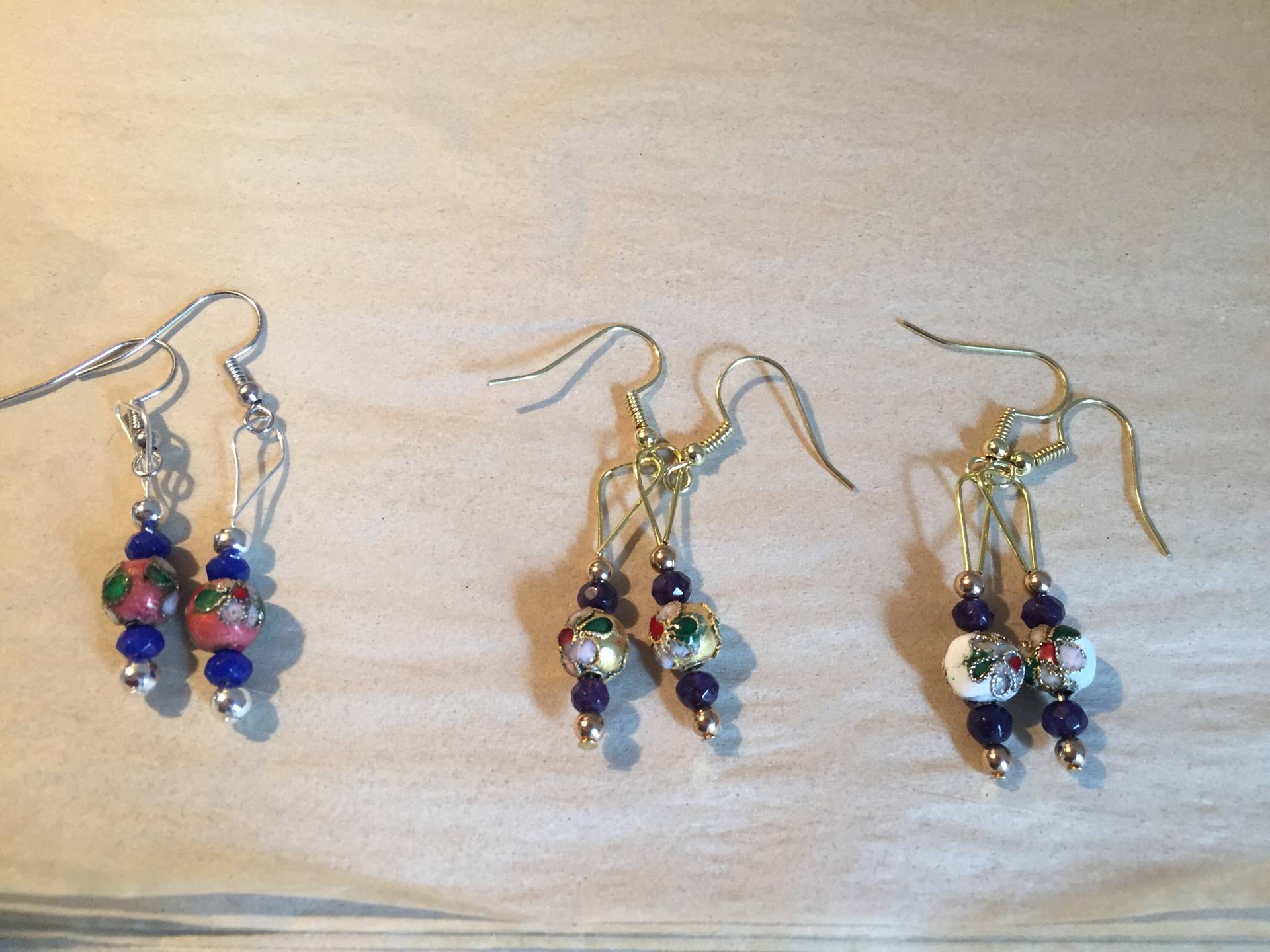 Cloisonné, Facettierten Saphir Und Gold Gefüllt Perle Ohrringe Cloisonné, Facettierten Saphir Und Gold Gefüllt Perle Ohrringe von GiltLilyHandicraft