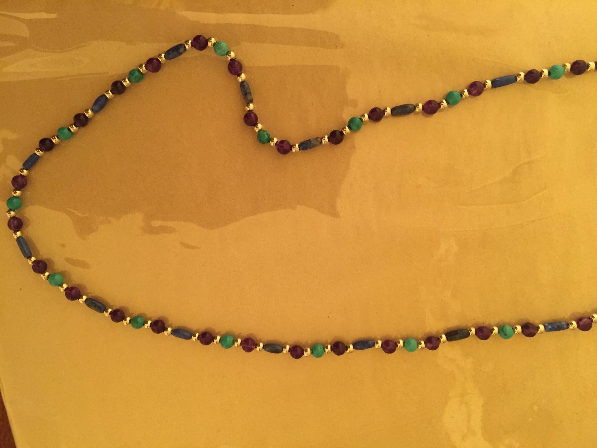 Lapis Lazuli, Türkis Und Amethyst Halskette Lapis Lazuli, Türkis Und Amethyst Halskette von GiltLilyHandicraft