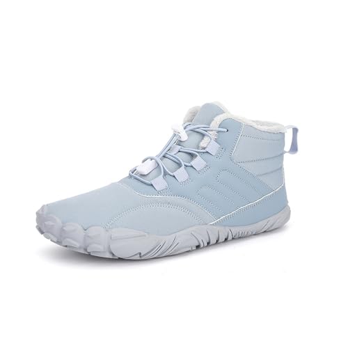 Barfußschuhe Damen Herren wanderschuhe Zehenschuhe Hohe Warme und rutschfeste Stiefel Wasserdicht Schnell Trocknend (Stil D-Hellblau, Erwachsene, Herren, 46, Numerisch, EU Schuhgrößensystem, M) von Giltpeak