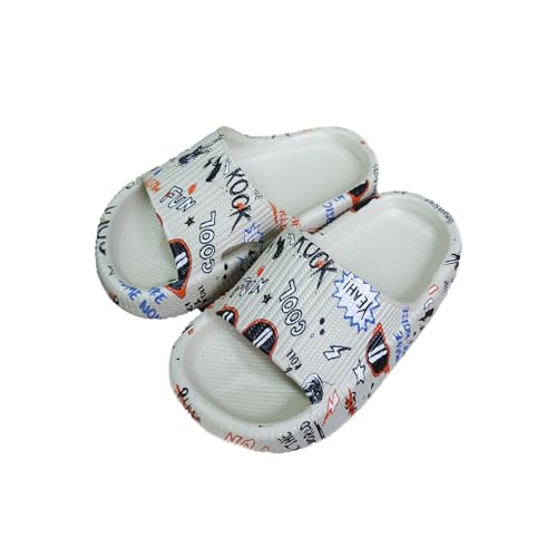 Giltpeak Badelatschen Kinder Mädchen, Pummy Original Wolken Schlappen Jungen, Flache Hausschuhe Super Weich Rutschfest Badeschuhe Sommer Strand Für Adults Kinder(Zeichensymbol,22/23) von Giltpeak