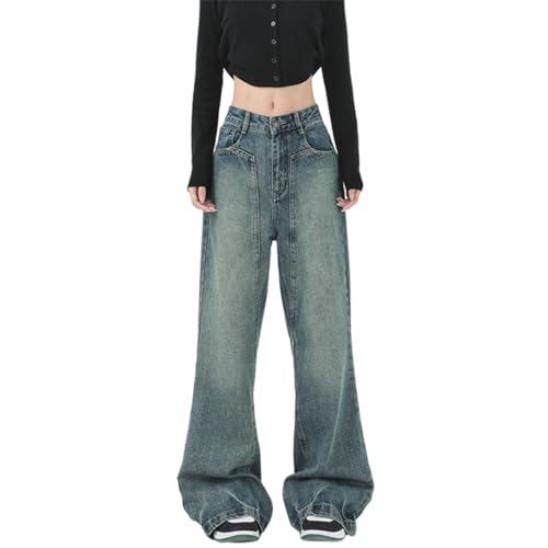 Giltpeak Baggy Jeans Damen, Y2k Vintage High Waist Breites Bein Boyfriend Hose Locker Freizeithose Summer Jeanshose Teenager Mädchen (DE/NL/SE/PL, Alphanumerisch, S, Regular, Regular, E) von Giltpeak