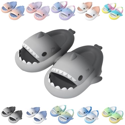 Giltpeak Cloud Shark Slides Kids, Hai Hausschuhe Schuhe Kind Sommer Rutschfeste Badelatschen Haifisch Schlappen Badeschuhe Strand Lustig Hai Sandalen(Gray Black,35/36) von Giltpeak