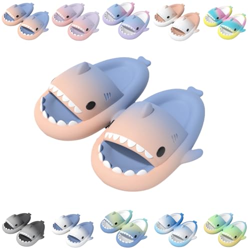 Giltpeak Cloud Shark Slides Kids, Hai Hausschuhe Schuhe Kind Sommer Rutschfeste Badelatschen Haifisch Schlappen Badeschuhe Strand Lustig Hai Sandalen(Pink Blue,33/34) von Giltpeak