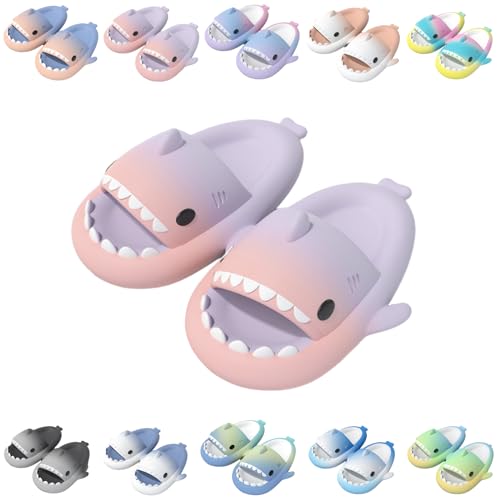 Giltpeak Cloud Shark Slides Kids, Hai Hausschuhe Schuhe Kind Sommer Rutschfeste Badelatschen Haifisch Schlappen Badeschuhe Strand Lustig Hai Sandalen(Pink Purple,27/28) von Giltpeak