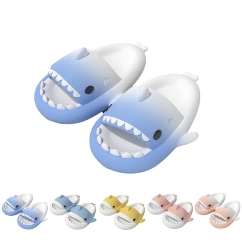 Giltpeak Cloud Shark Slides Kids, Hai Hausschuhe Schuhe Kind Sommer Rutschfeste Badelatschen Haifisch Schlappen Badeschuhe Strand Lustig Hai Sandalen(White Blue,37/38) von Giltpeak