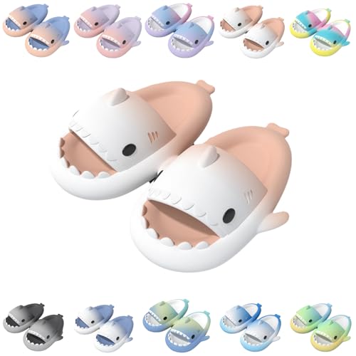 Giltpeak Cloud Shark Slides Kids, Hai Hausschuhe Schuhe Kind Sommer Rutschfeste Badelatschen Haifisch Schlappen Badeschuhe Strand Lustig Hai Sandalen(White Pink,33/34) von Giltpeak