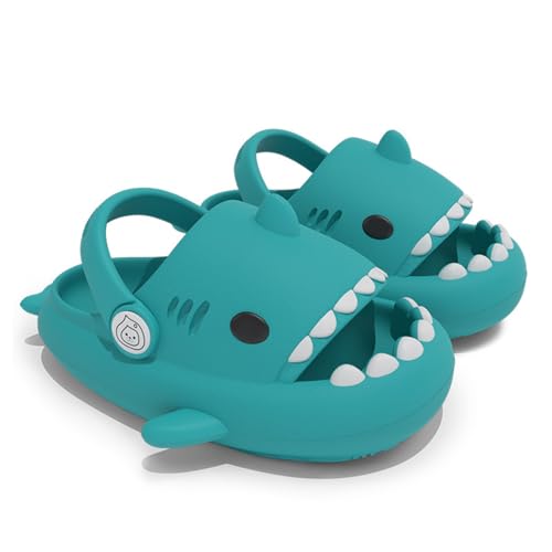 Giltpeak Cloud Shark Slides Slippers Kids, Hai Hausschuhe Schuhe Sommer Rutschfeste Badelatschen Haifisch Schlappen Kind Badeschuhe Strand für Jungen Mädchen(Green,24/25) von Giltpeak