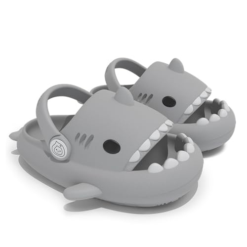 Giltpeak Cloud Shark Slides Slippers Kids, Hai Hausschuhe Schuhe Sommer Rutschfeste Badelatschen Haifisch Schlappen Kind Badeschuhe Strand für Jungen Mädchen(Grey,34/35) von Giltpeak