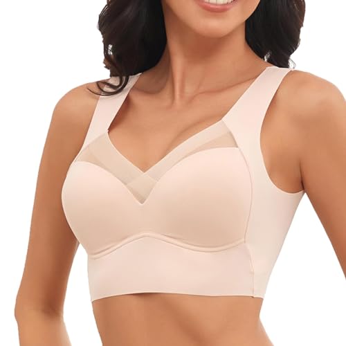 Giltpeak Hatme Haltungskorrektur BH, Wmbra BH Original, Orthopädischer Comfy Seamless BH, Bequemer Push-up-BH Für Damen (DE/NL/SE/PL, Alphanumerisch, 3XL, Regular, Regular, Beige) von Giltpeak