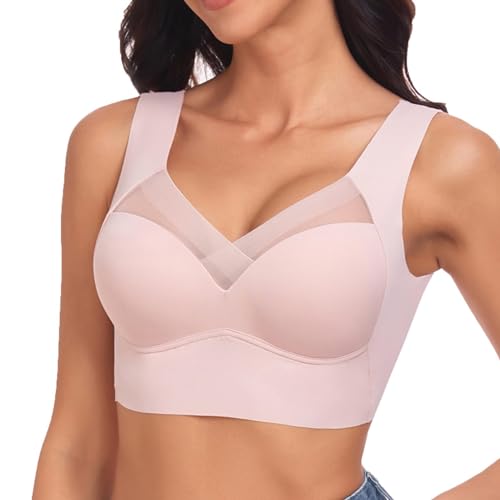 Giltpeak Hatme Haltungskorrektur BH, Wmbra BH Original, Orthopädischer Comfy Seamless BH, Bequemer Push-up-BH Für Damen (DE/NL/SE/PL, Alphanumerisch, 5XL, Regular, Regular, Rosa) von Giltpeak