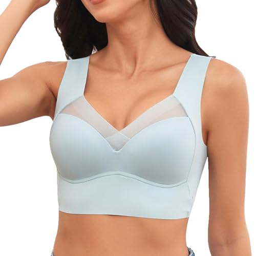 Giltpeak Hatme Haltungskorrektur BH, Wmbra BH Original, Orthopädischer Comfy Seamless BH, Bequemer Push-up-BH Für Damen (DE/NL/SE/PL, Alphanumerisch, L, Regular, Regular, Hellblau) von Giltpeak