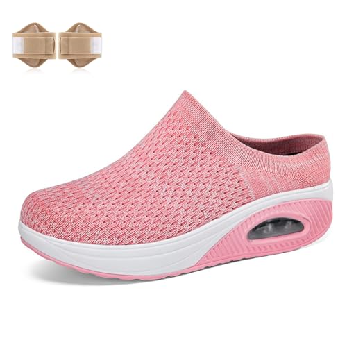 Giltpeak Hatme Orthopädische Hausschuhe Damen, Slip on Rutschfeste Strick-Damenschuhe Pantoletten Mit Fußbett (A-Pink, Erwachsene, 41, Numerisch, EU Schuhgrößensystem, M) von Giltpeak