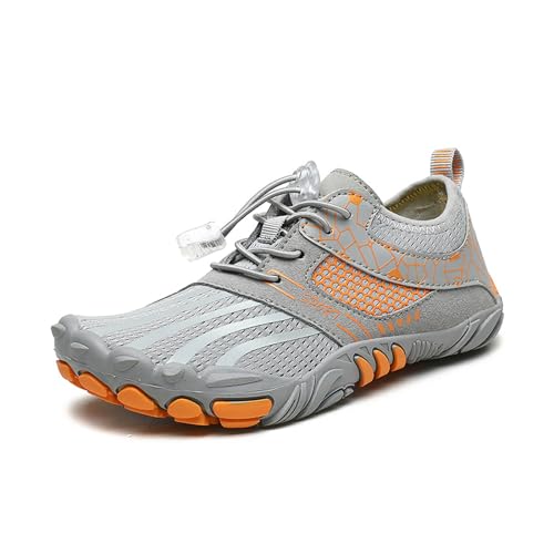 Giltpeak Kinder Barfußschuhe, Leicht Schnell Trocknend Traillaufschuhe Wanderschuhe Für Jungen Und Mädchen (A-Grau, Grundschulkind, 33, Numerisch, EU Schuhgrößensystem, M) von Giltpeak